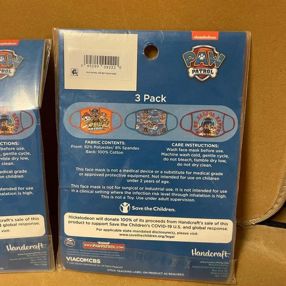 Batman & Paw Patrol washable face mask